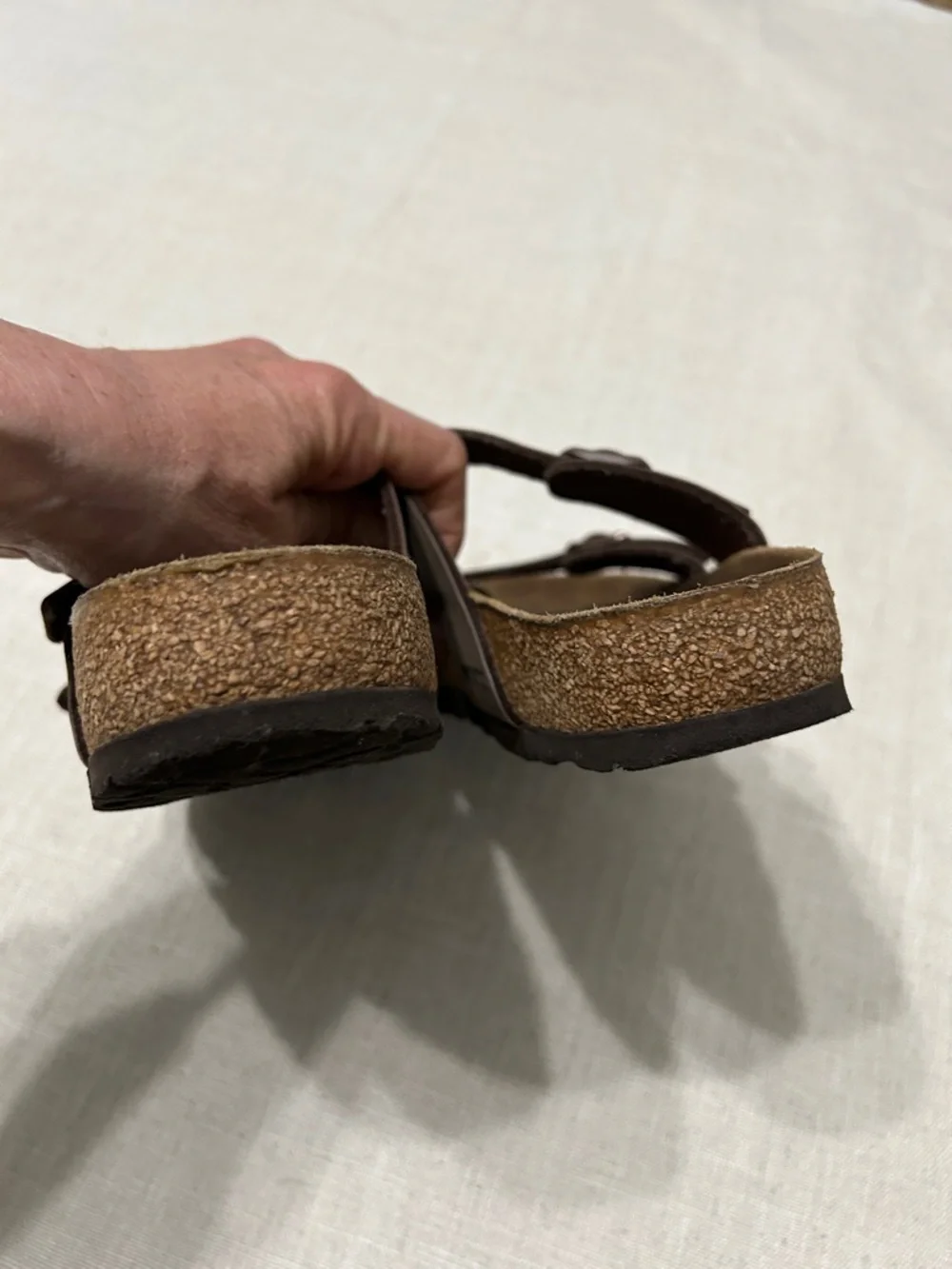 Birkenstock Mayari Sandals Brown Leather Crisscross Slide Women’s 39 - Picture 13 of 13